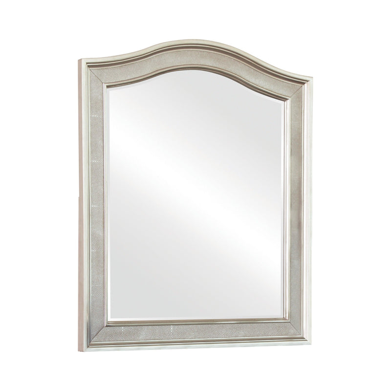 Bling Game - Metallic Platinum - Vanity Mirror w/ Arched Top - Ornate Home