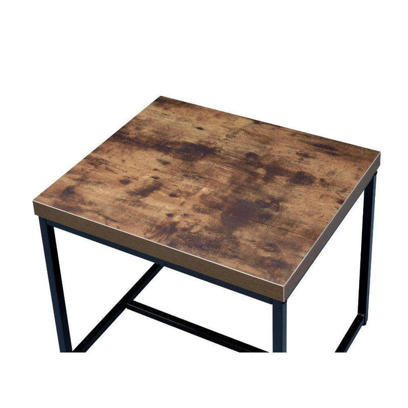 Bob - Weathered Oak & Black - End Table - Ornate Home