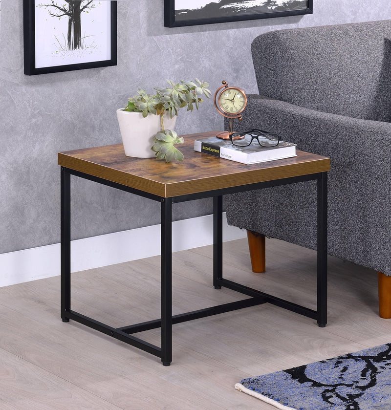 Bob - Weathered Oak & Black - End Table - Ornate Home