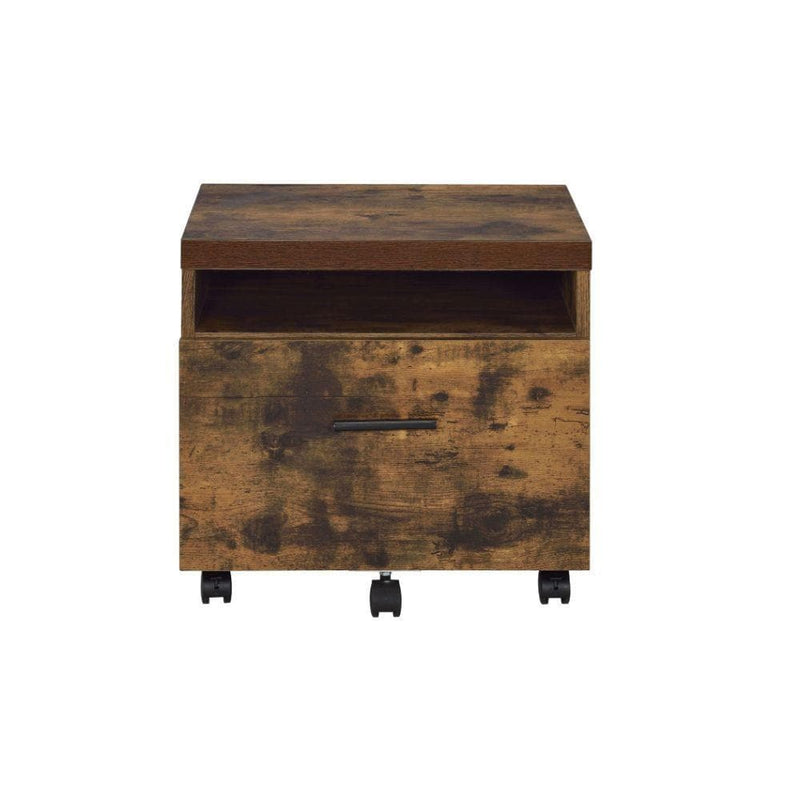 Bob - Weathered Oak & Black - File Cabinet - Ornate Home