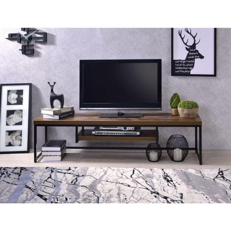 Bob - Weathered Oak & Black - TV Stand / 50 Inch - Ornate Home