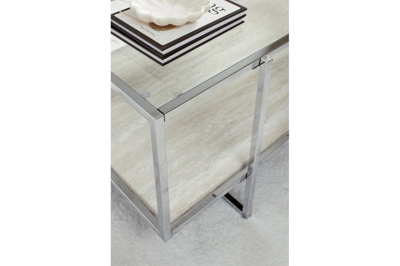 Bodalli - Ivory & Chrome - Coffee Table - Ornate Home