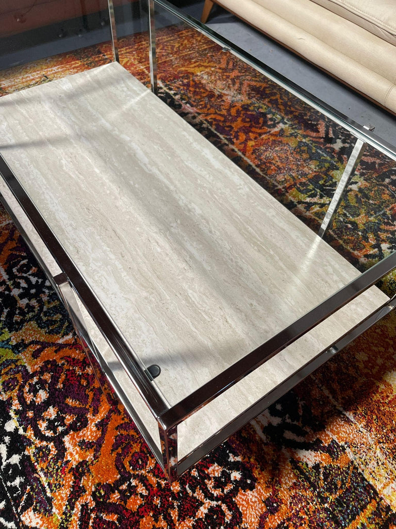 Bodalli - Ivory & Chrome - Coffee Table - Ornate Home