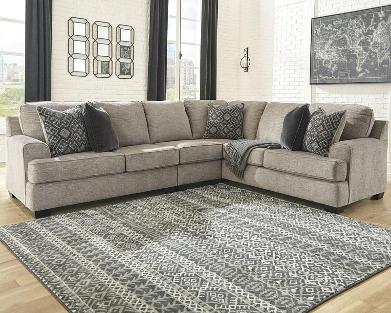 Bovarian - Stone - 3pc Sectional L Shape Sofa - Ornate Home