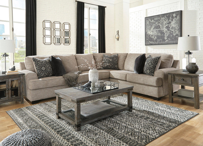 Bovarian - Stone - 3pc Sectional L Shape Sofa - Ornate Home