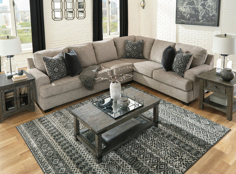 Bovarian - Stone - 3pc Sectional L Shape Sofa - Ornate Home