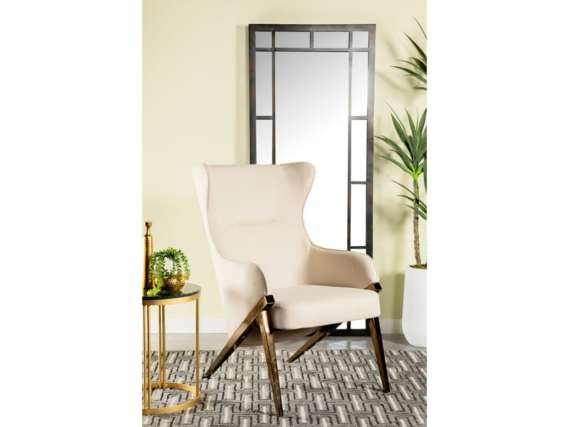 Bozarro - Cream & Bronze - Accent Chair - Ornate Home