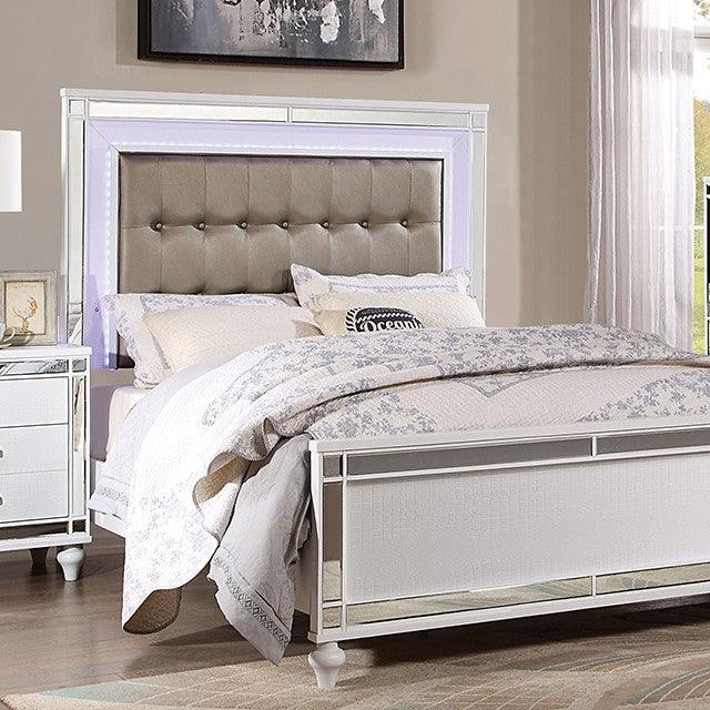 Brachium - White - Queen Bed w/ HB LED - Ornate Home