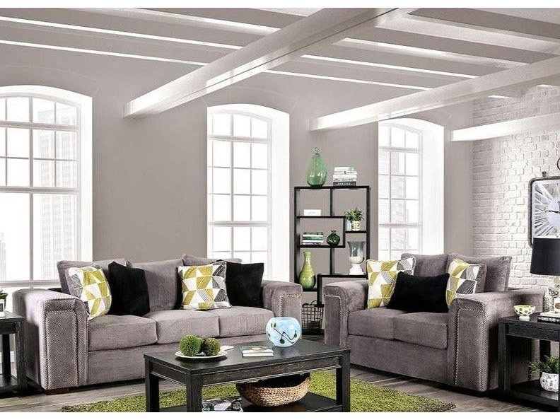 Bradford - Gray - Stationary Sofa & Loveseat - 2pc - Ornate Home