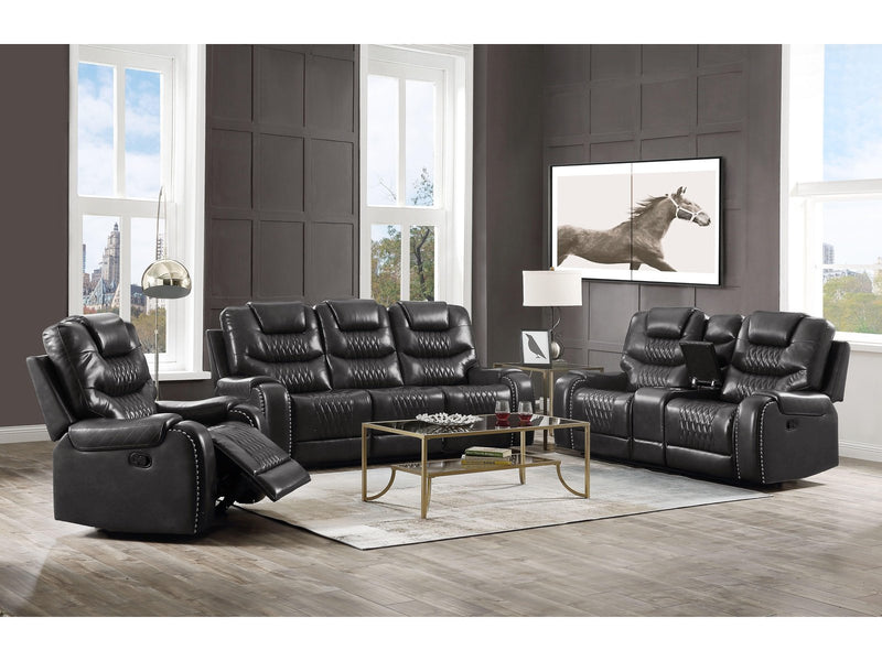 Braylon Magnetite PU Sofa (Motion) - Ornate Home