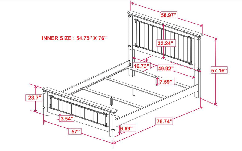 Brenner - Rustic Honey - Full Panel Bed - Ornate Home