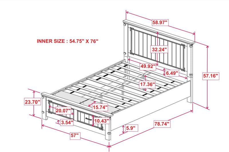 Brenner - Rustic Honey - Full Storage Bed - Ornate Home