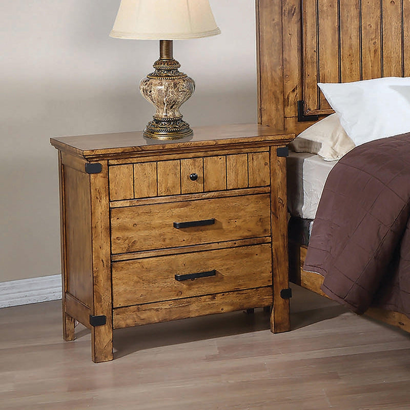 Brenner - Rustic Honey - Nightstand - Ornate Home