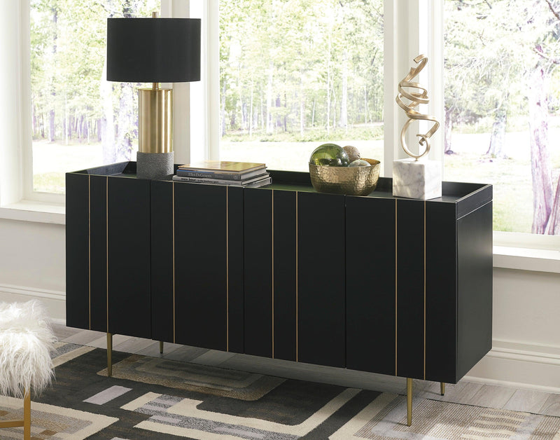 Brentburn - Black & Gold - Accent Cabinet - Ornate Home