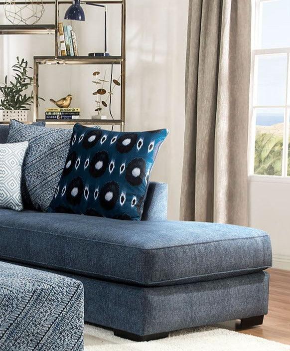 Brielle - Blue -  L Shape Sectional Sofa - Ornate Home