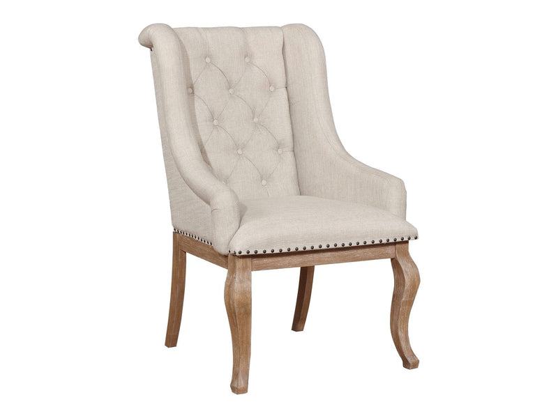 Brockway -  Cream & Barley Brown - Arm Chairs  (Set of 2) - Ornate Home