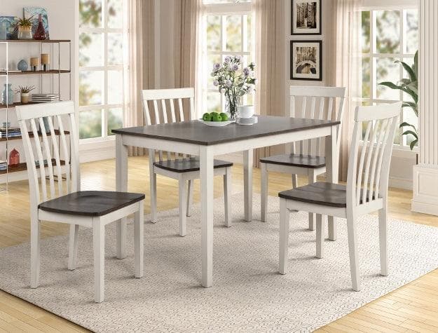 Brody White/Gray 5-Piece Dining Set - Ornate Home