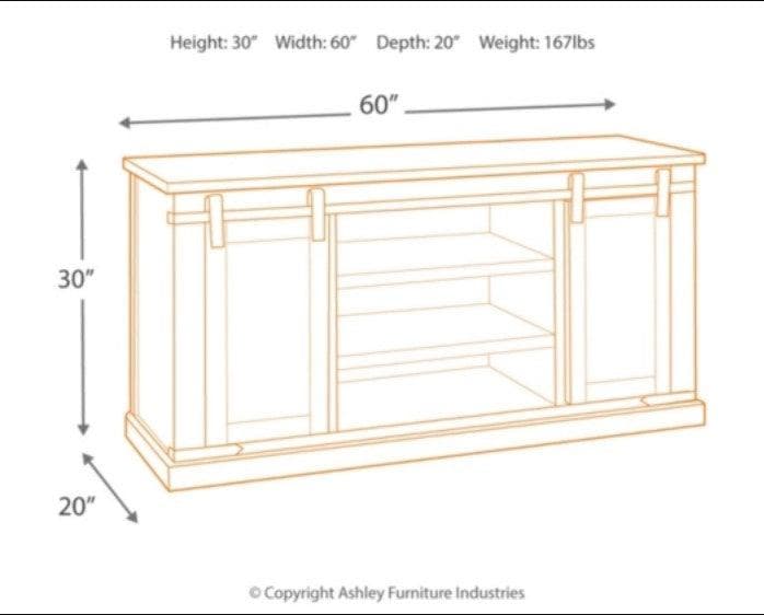 Budmore - Rustic Brown - 60" TV Stand - Ornate Home