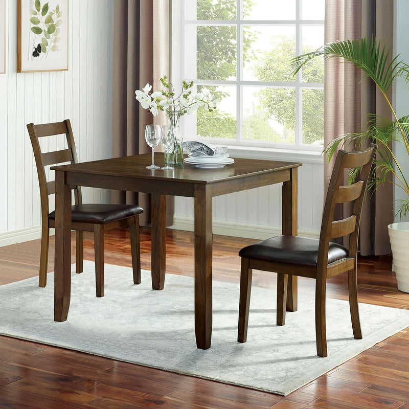 Gracefield - Walnut & Dark Brown - 3pc Dining Room Set - Ornate Home