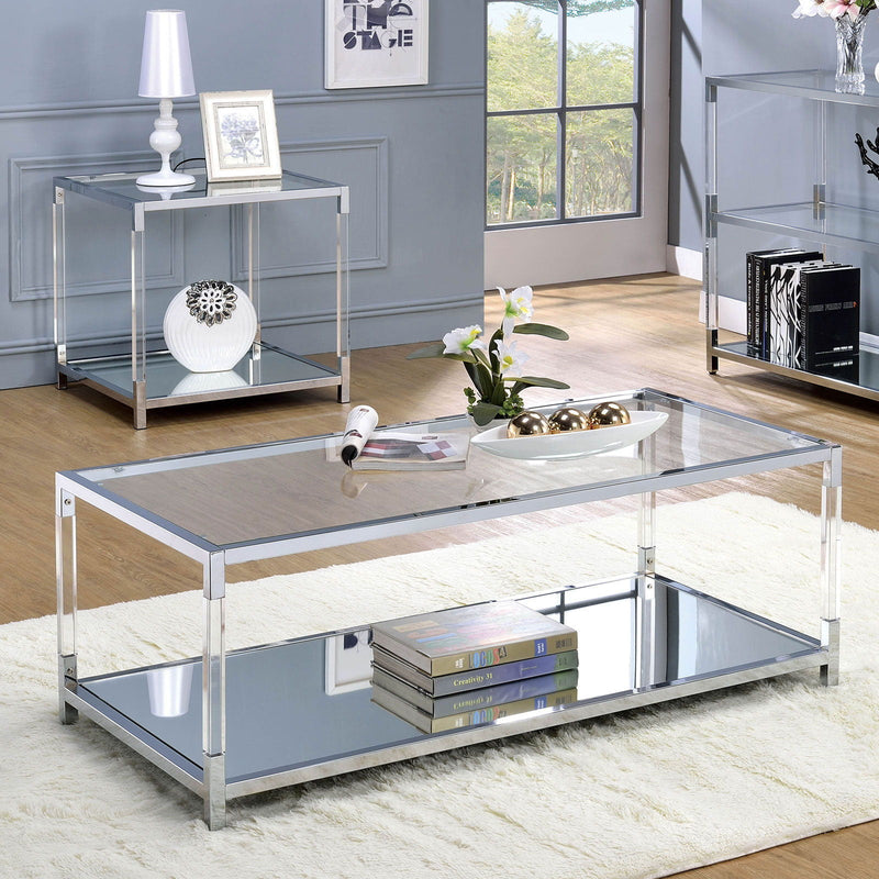 Ludvig Chrome & Clear Coffee Table