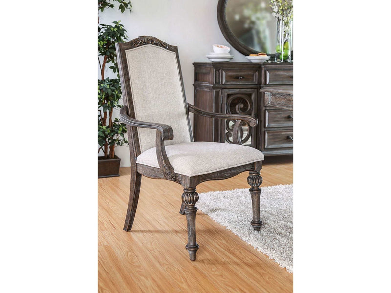 Arcadia - Rustic Brown & Ivory - Arm Chair (Set of 2) - Ornate Home