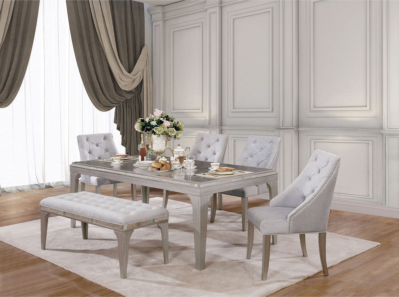 Diocles Silver & Gray 6pc Dining Room Set