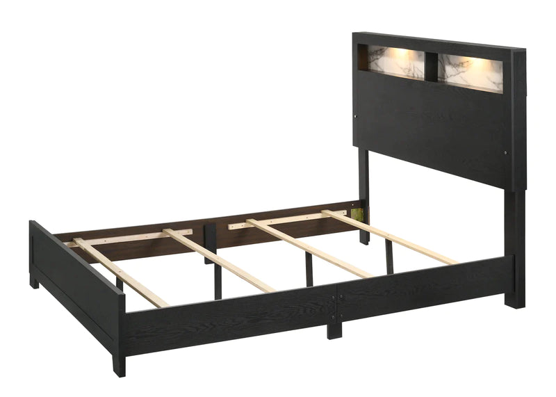 Cadence - Black - LED Panel Bed - Ornate Home