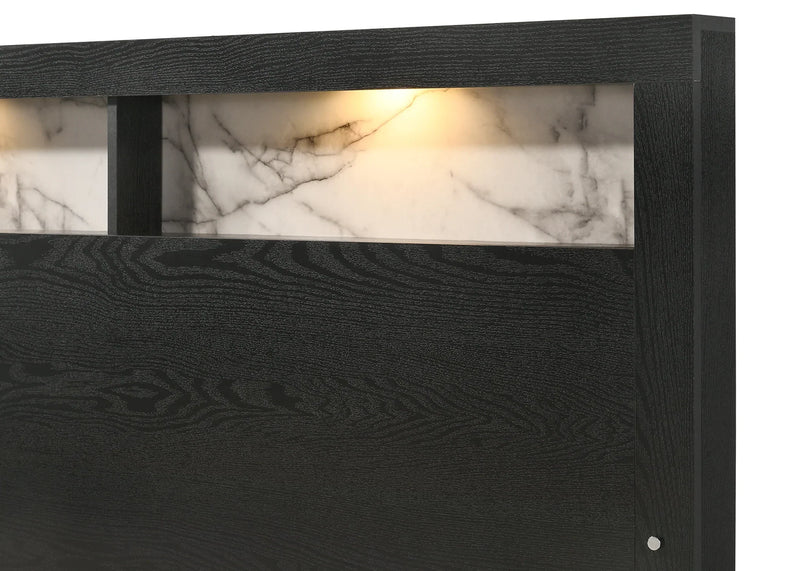 Cadence - Black - LED Panel Bed - Ornate Home