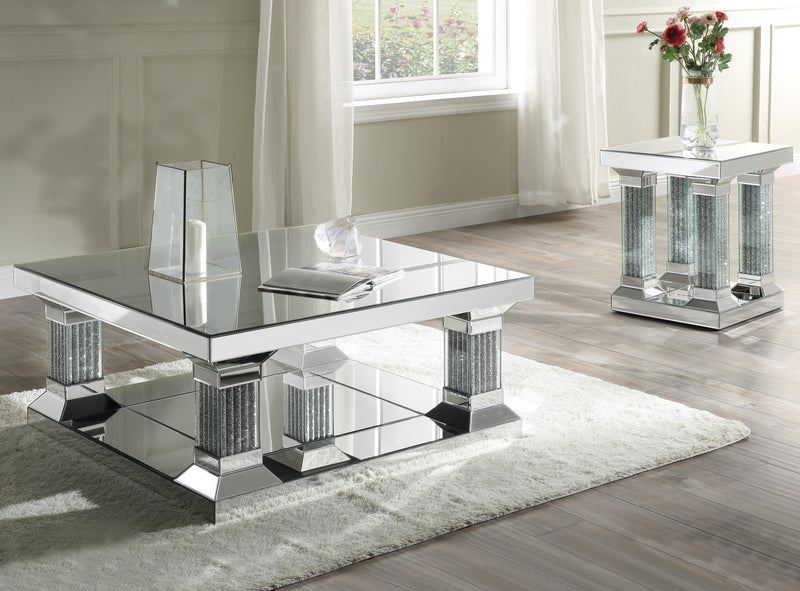 Caesia Mirrored & Faux Diamonds Coffee Table - Ornate Home