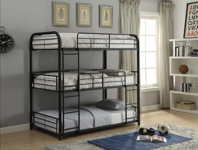 Cairo Sandy Black Bunk Bed (Triple Full) - Ornate Home