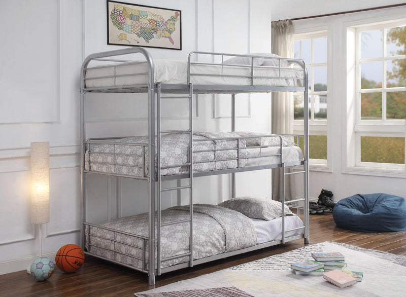 Cairo Silver Bunk Bed (Triple Twin) - Ornate Home