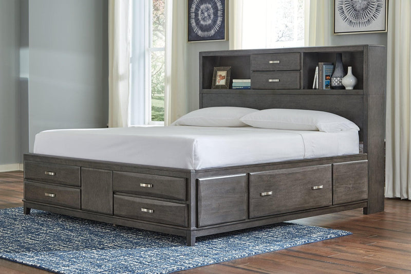 Caitbrook California King Storage Bed with 8 Drawers - Ornate Home