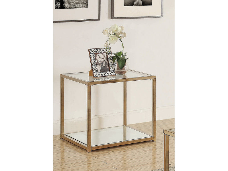 Calantha - Chocolate Chrome - Modern End Table - Ornate Home