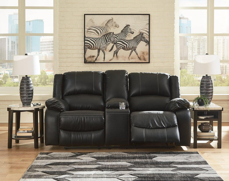 Calderwell Reclining Loveseat with Console - Ornate Home