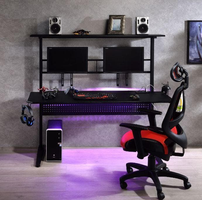 Canzi Gaming Desk w/LED & USB Port - Ornate Home