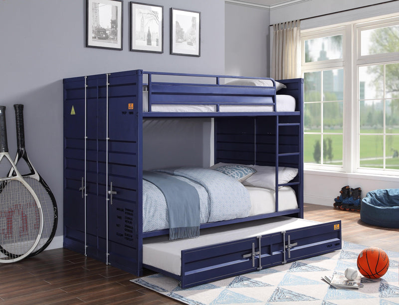 Cargo Blue Bunk Bed (Full/Full) - Ornate Home