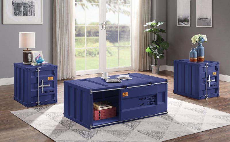 Cargo Blue Coffee Table - Ornate Home