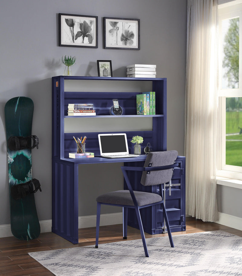 Cargo Blue Desk & Hutch - Ornate Home