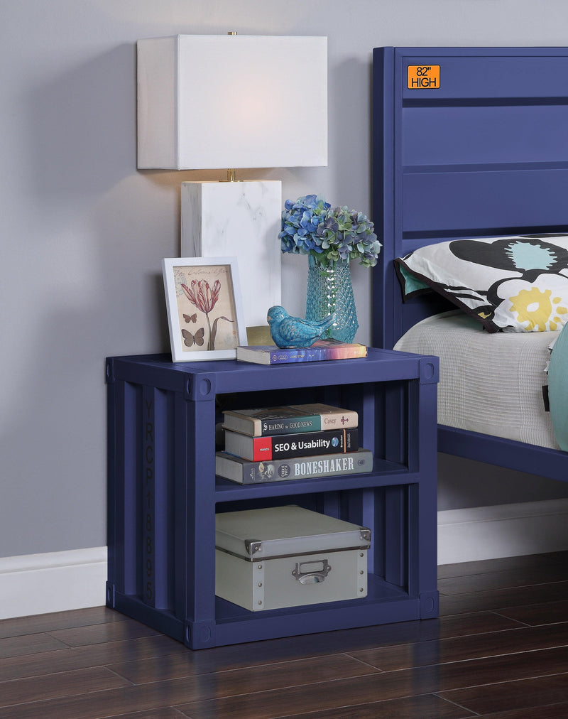 Cargo Blue Nightstand (USB) - Ornate Home