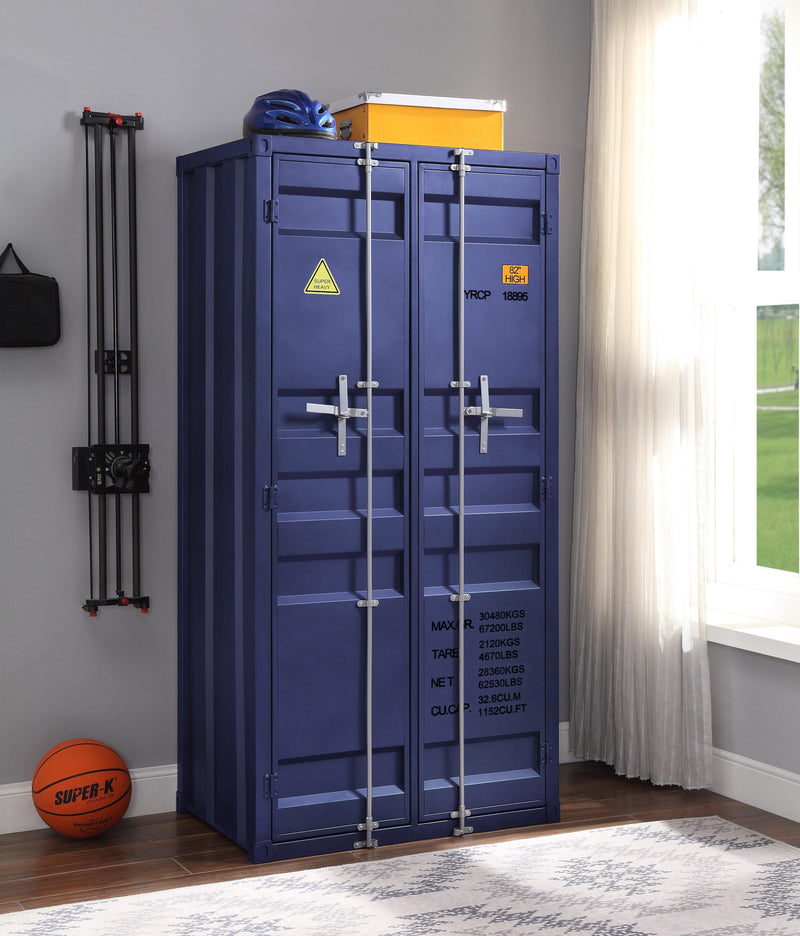 Cargo Blue Wardrobe (Double Door) - Ornate Home