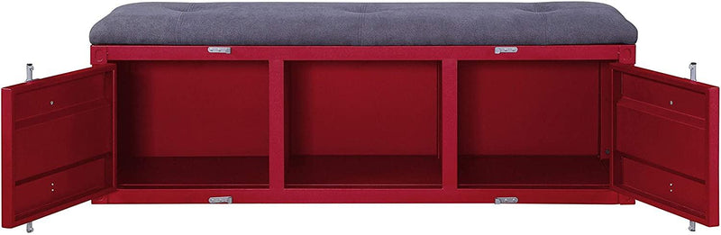 Cargo - Gray & Red - Storage Bench - Ornate Home