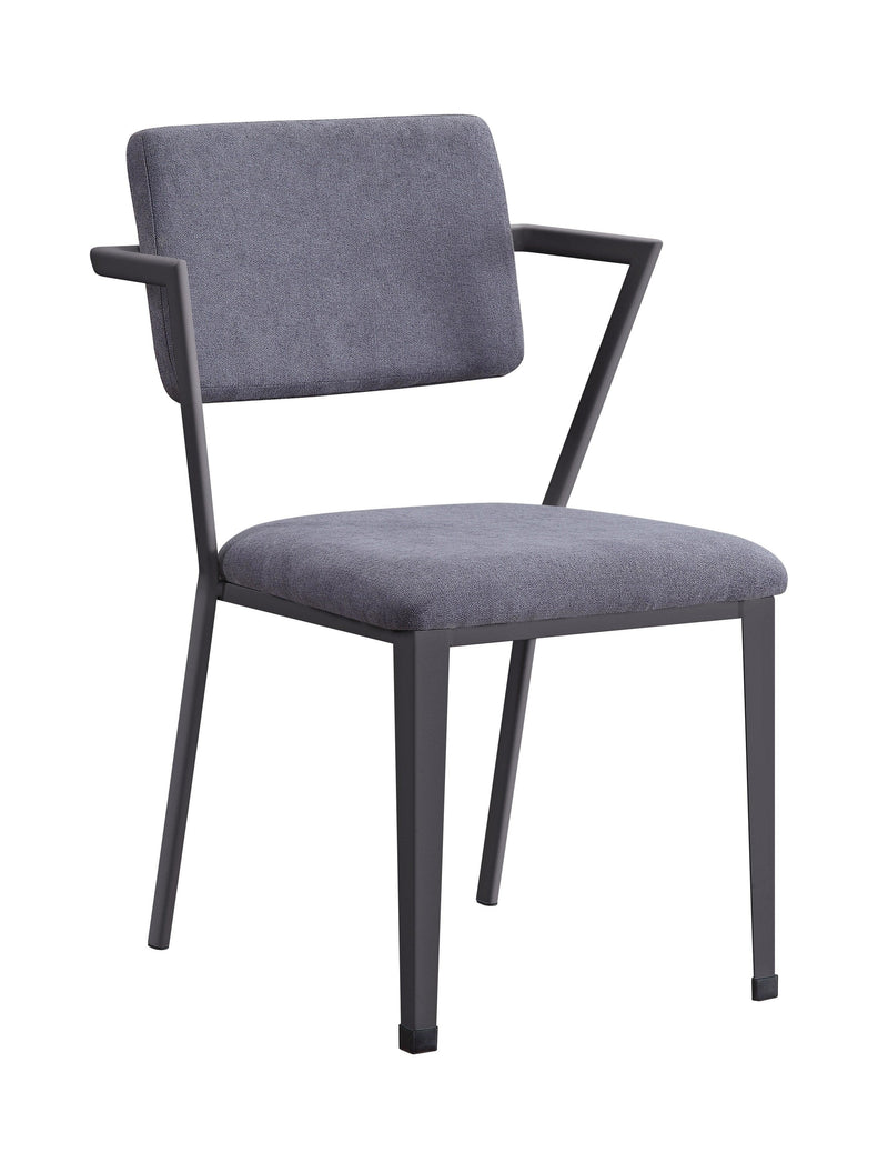 Cargo Gray Fabric & Gunmetal Chair - Ornate Home