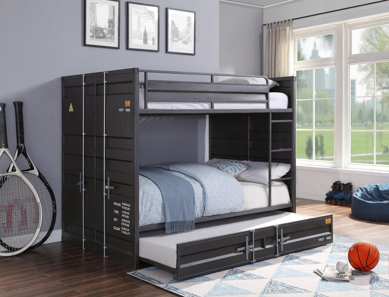 Cargo Gunmetal Bunk Bed (Full/Full) - Ornate Home