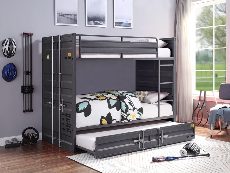 Cargo Gunmetal Bunk Bed (Twin/Twin) - Ornate Home