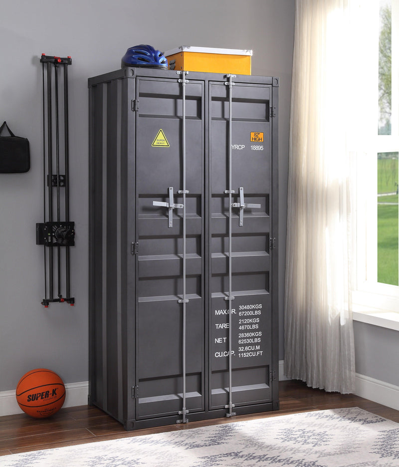 Cargo Gunmetal Wardrobe (Double Door) - Ornate Home