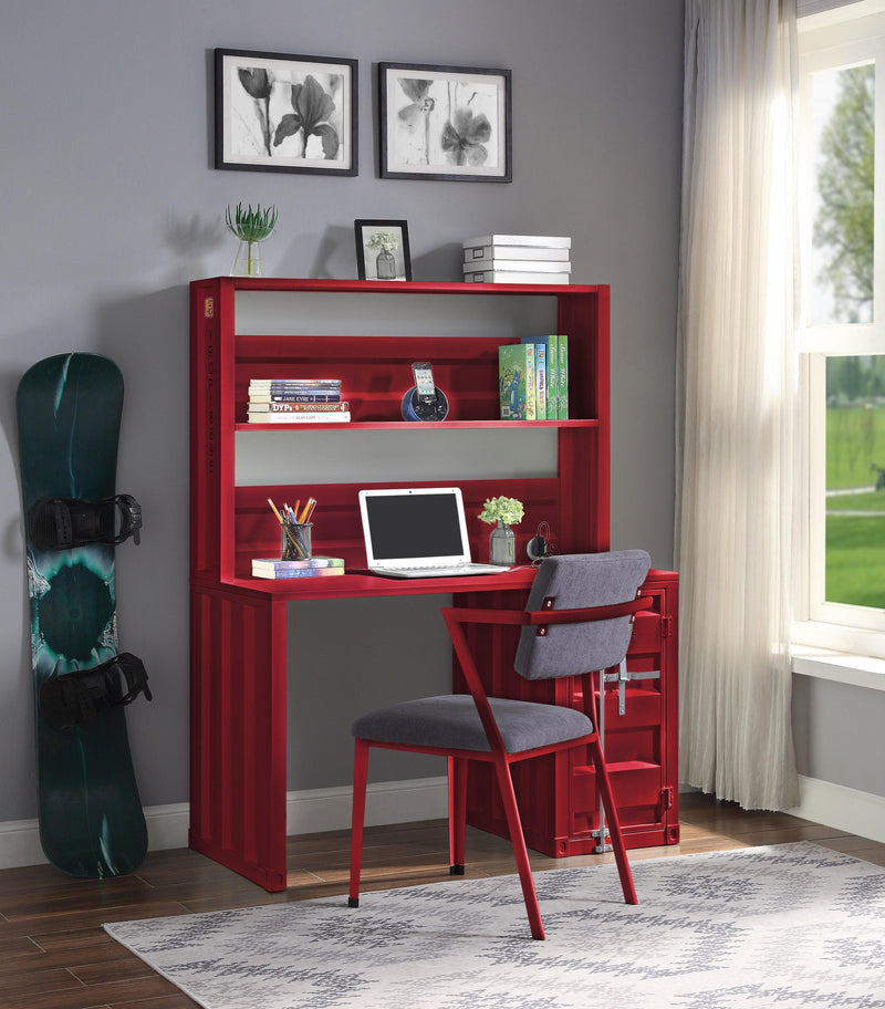 Cargo Red Desk & Hutch - Ornate Home