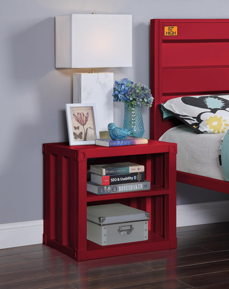 Cargo Red Nightstand (USB) - Ornate Home