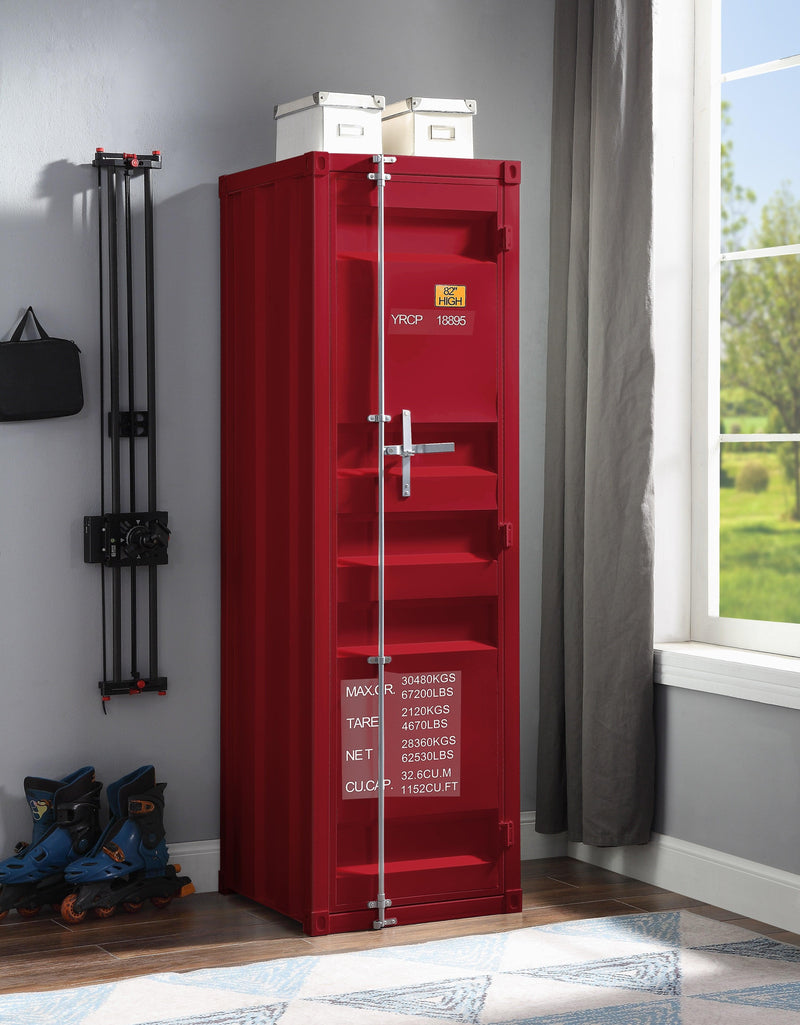 Cargo Red Wardrobe (Single Door) - Ornate Home