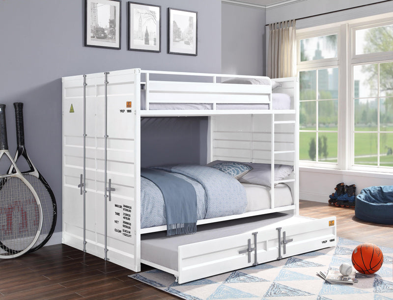 Cargo White Bunk Bed (Full/Full) - Ornate Home