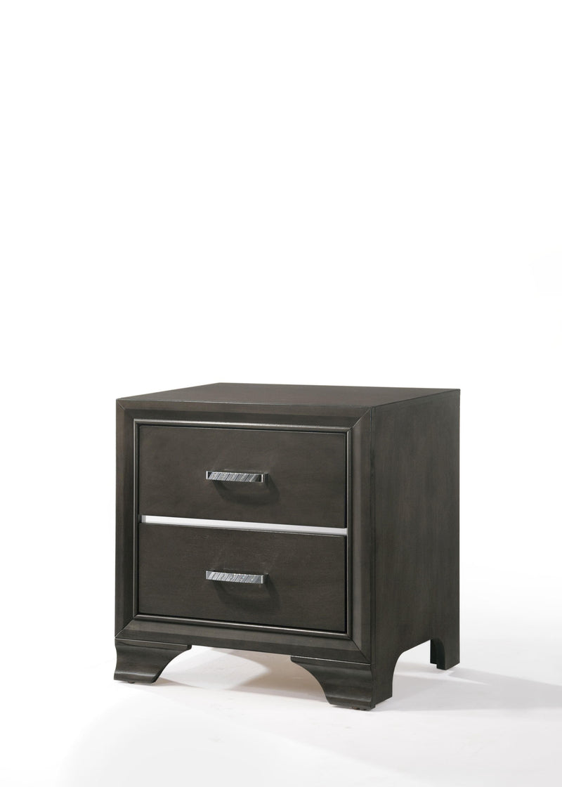 Carine II Gray Nightstand - Ornate Home